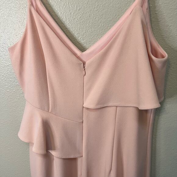 Calvin Klein Pink Ruffle Sleeveless Midi Dress Size 8 - Picture 2 of 7